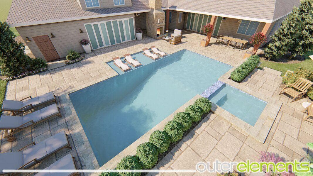 Calhoun Georgia pool and terrace landscaping OuterElements